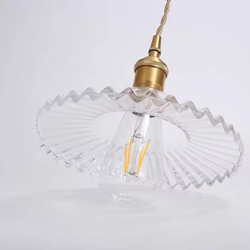Modern Minimalist Glass Brass Lamp Holder Pendant Light