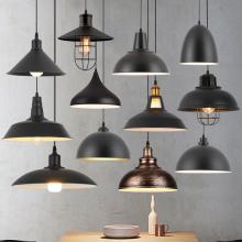 American Style Hanging Attic Pendant Lamp Classic Black Wrought Iron Pendant Light