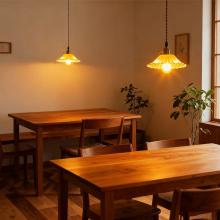 Small Glass Shade Brass Pendant Light