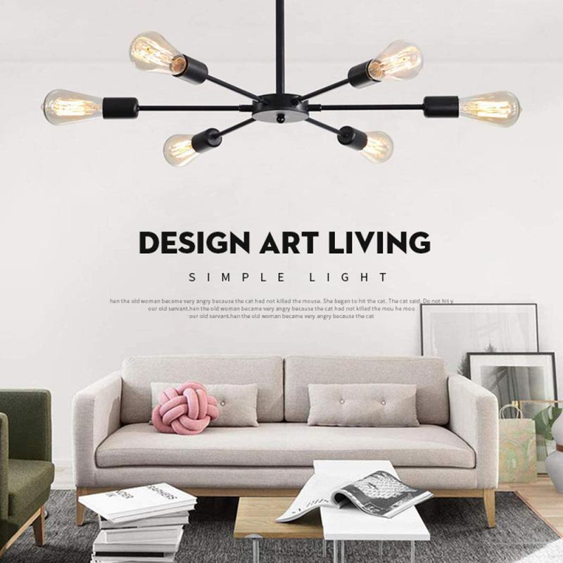 Modern Sputnik Chandelier Oil Rubbed Black Brass Finish Lights