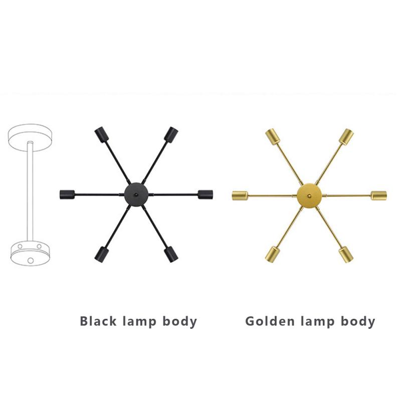 Modern Sputnik Chandelier Oil Rubbed Black Brass Finish Lights