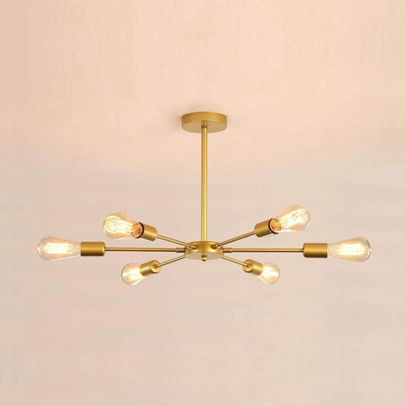 Modern Sputnik Chandelier Oil Rubbed Black Brass Finish Lights